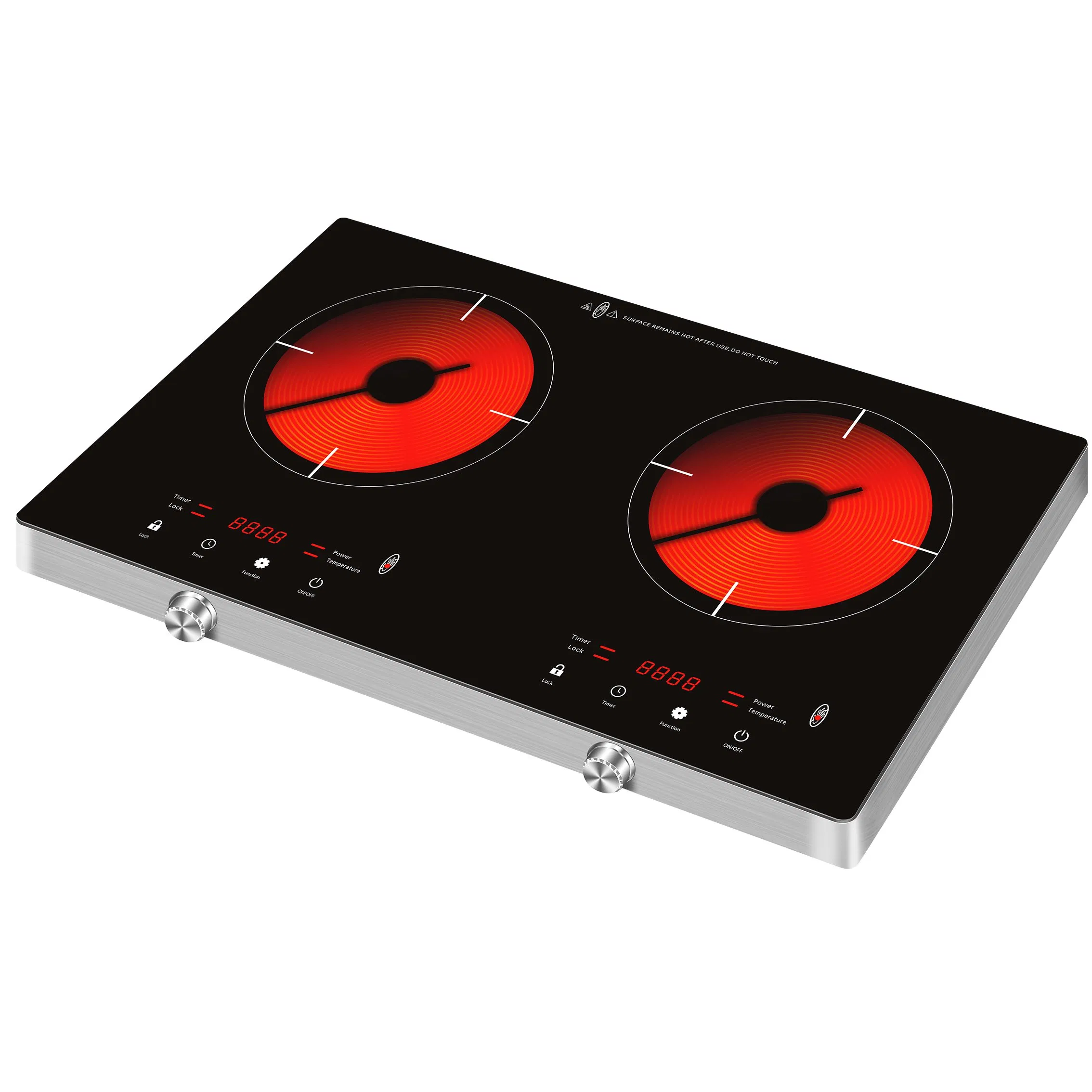 Two Burners Infrared Cooker with Hidden Handle Design 3500W High Quality Big Power Sensor Touch and Slider Control
