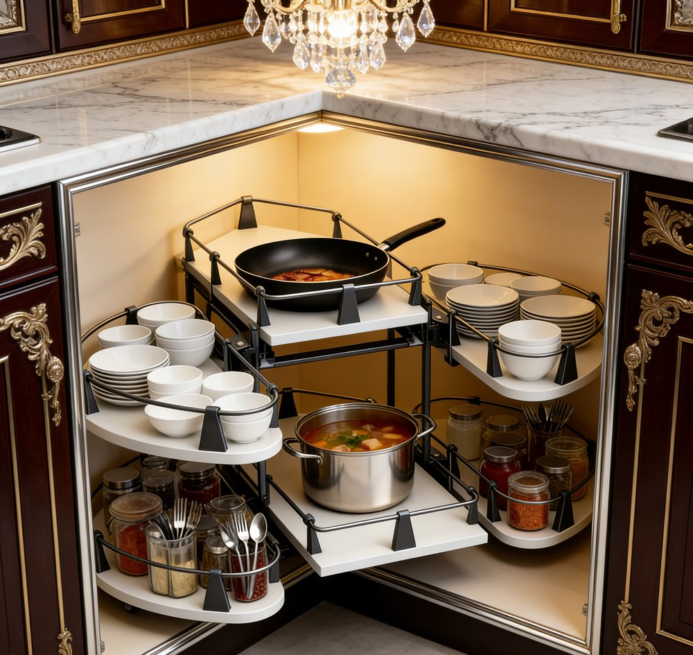 Угловая вращающаяся полка Tekey Magic Corner для кухни