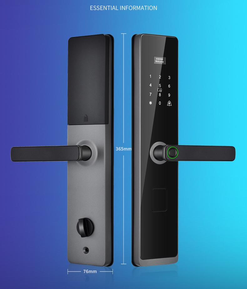 New Product Tuya WiFi Smartlock Fingerprint Lock Remote Unlock Tt Lock Digital Card Key Cerradura Intelligente Smart Door Lock (D-SE16)