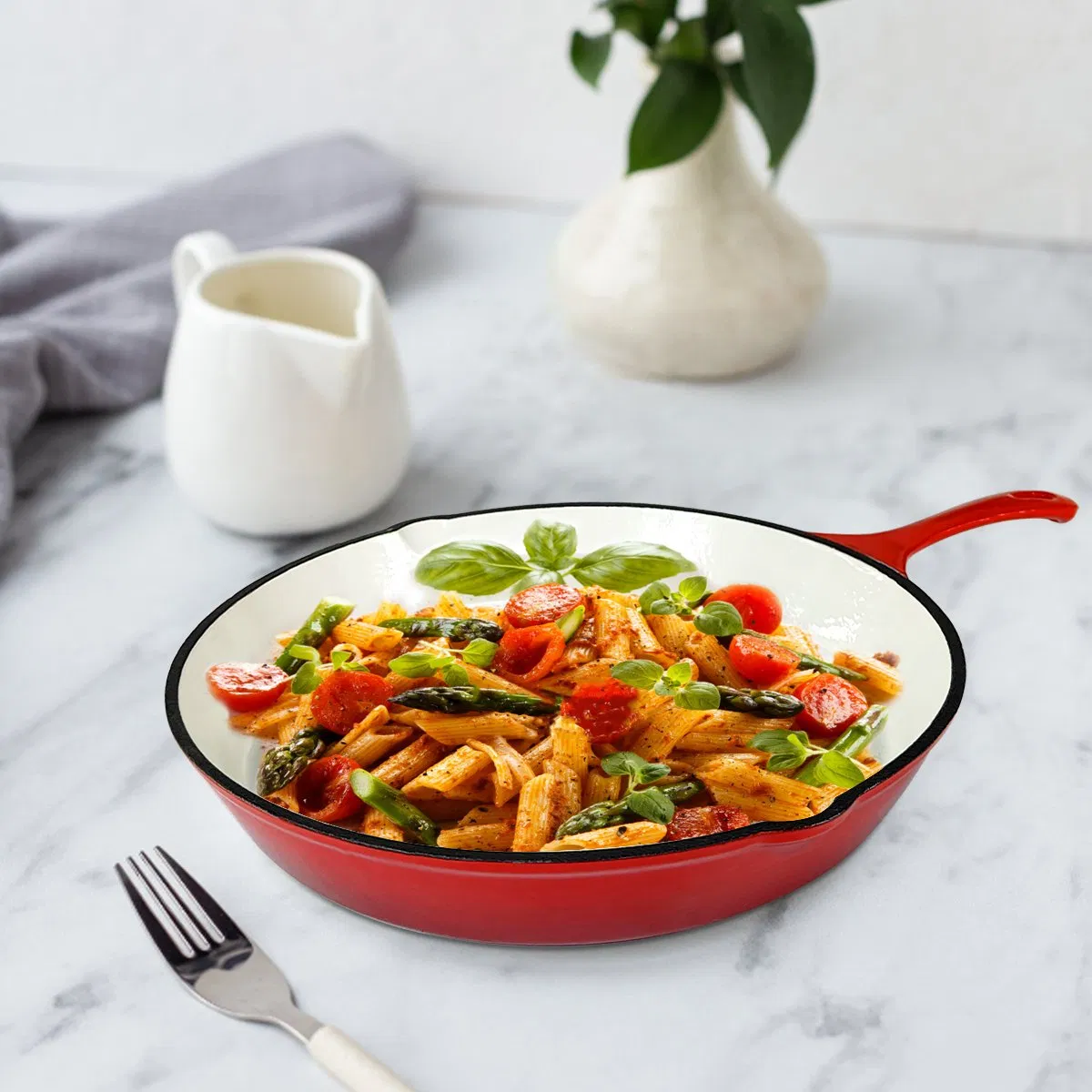 Dia 30cm 12" Factory Price Wholesale Single Handle Design Different Sizes Cast Iron Cooking Pan