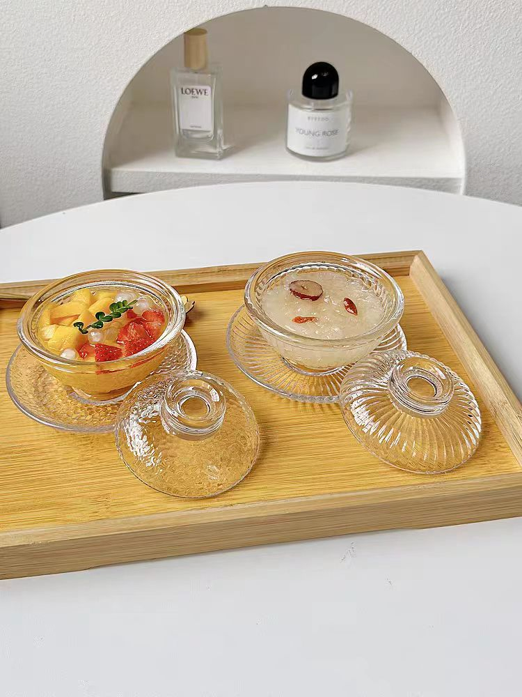 140ml Premium Glass Bird's Nest Bowl with Lid