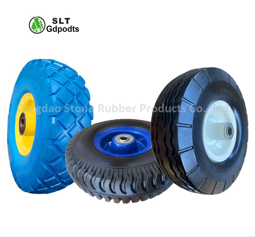 Hand Truck Trolley PU Solid Rubber Tool Cart Wheelbarrow Wheel