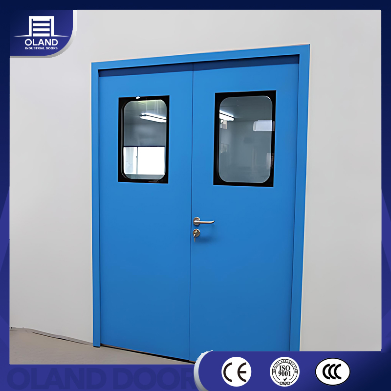 Hot Sale GMP Hygiene Galvanized Steel Clean Room Door Airtight Medical Hermetic Hospital ICU Operating Labs Electric/Manual Steel Stainless Clean Door