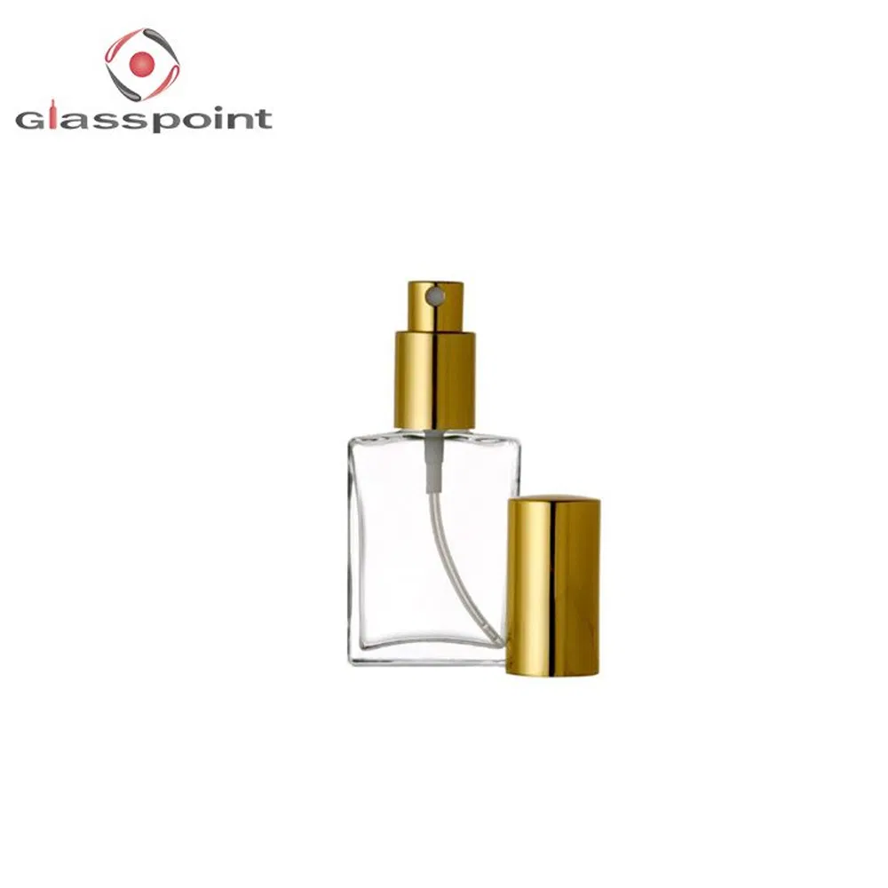 OEM Men and Lady Flat Square Refillable Spray Perfume Glass Bottle