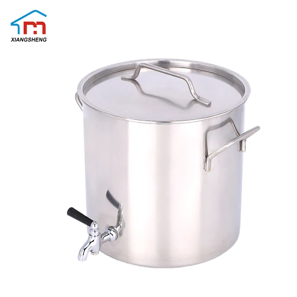 Xiangsheng 60L Stainless Steel Ramen Cooking Stock Pot with Gas Faucet Tap