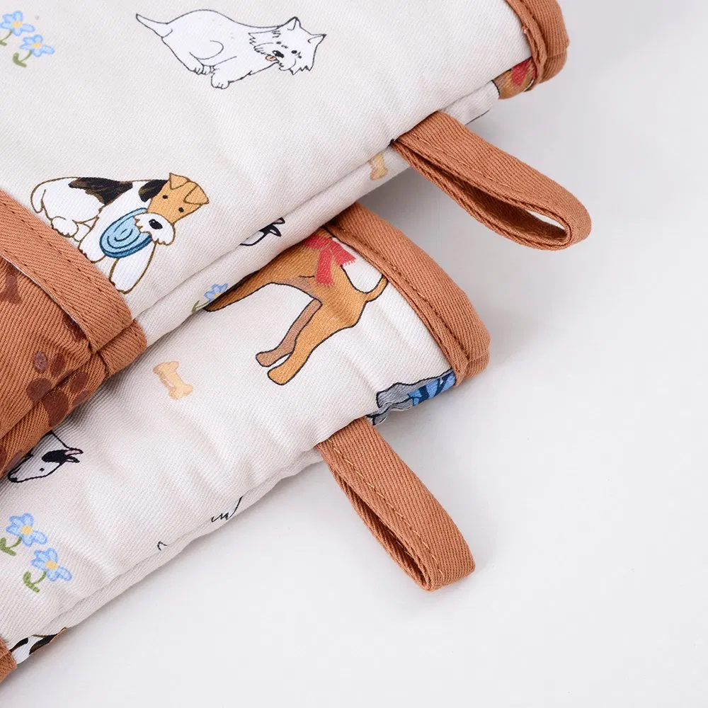 Wholesale Custom Cotton Printing and Silicone Heat Oven Mitt
