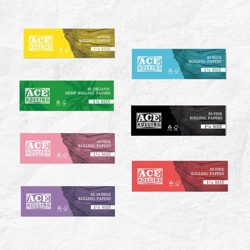 Customized 1 1/4 Cigarette Raw Unbleached Rolling Papers for Smoking