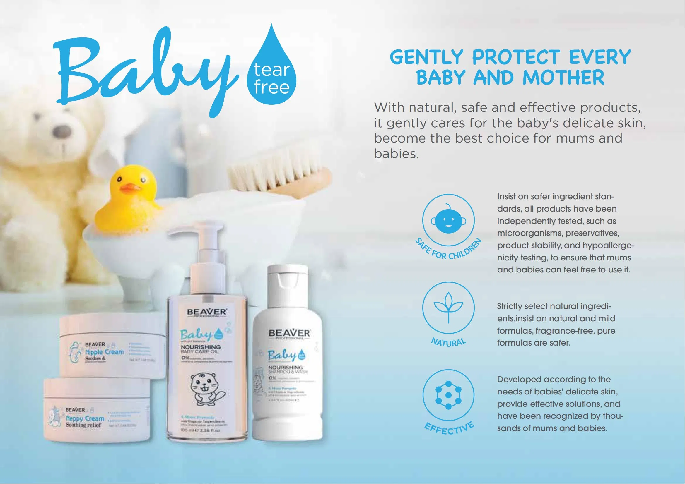 Baby Soft & Moisture Kids Shampoo with Tearless Formula for Baby Body Wash Protect Skin Shower Gel