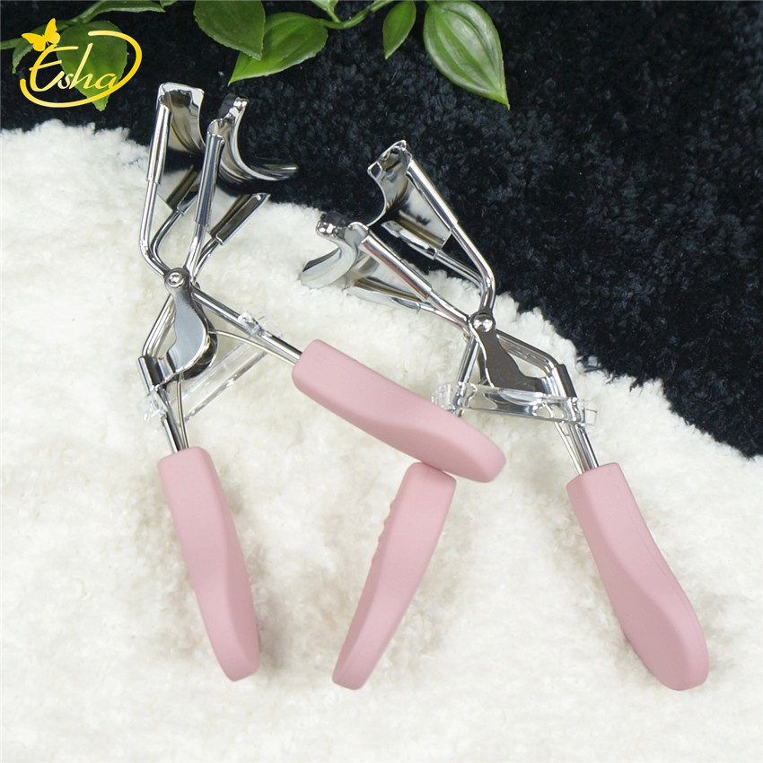 Beauty Mini Girls False Eye Lashes Makeup Tools Clip Pink Rubber Handle Eyebrow Eyelash Curler