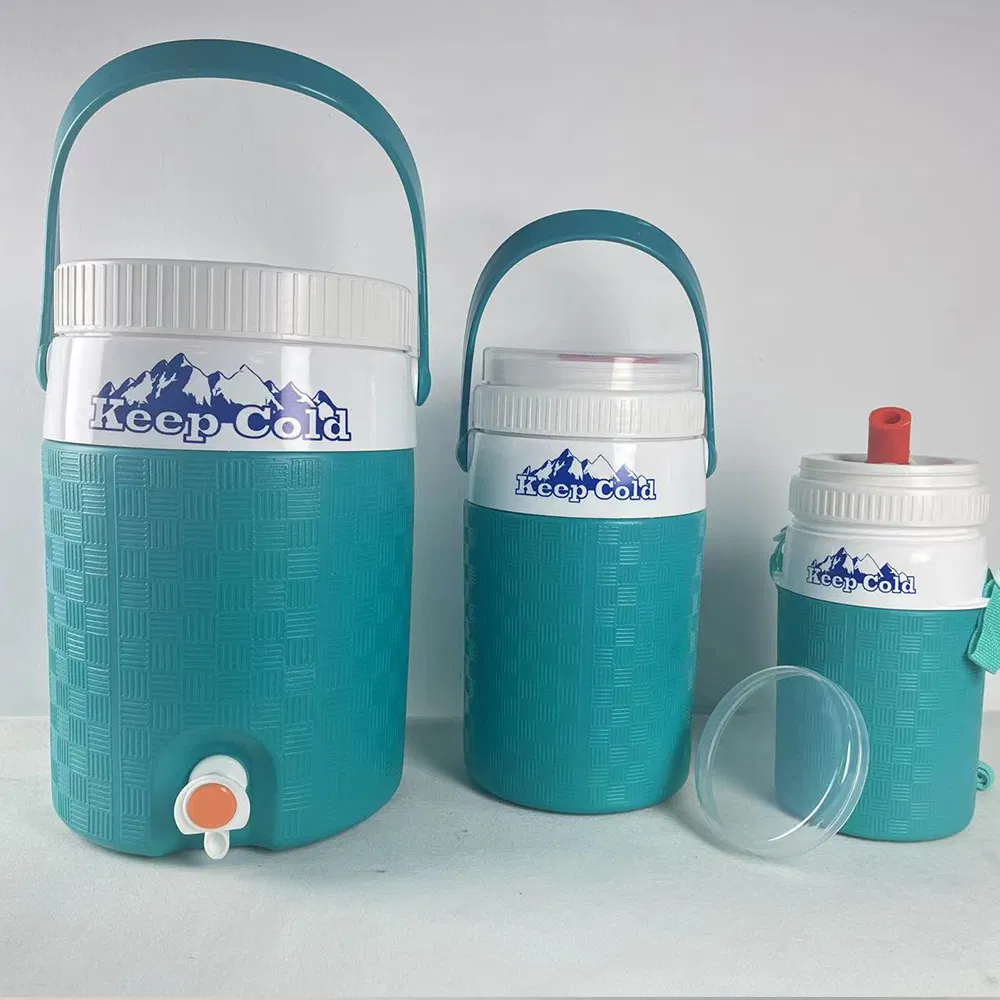 3PCS Cooler Chest Set Outdoor Insulated Cooler Box Fresh Ice Bucket