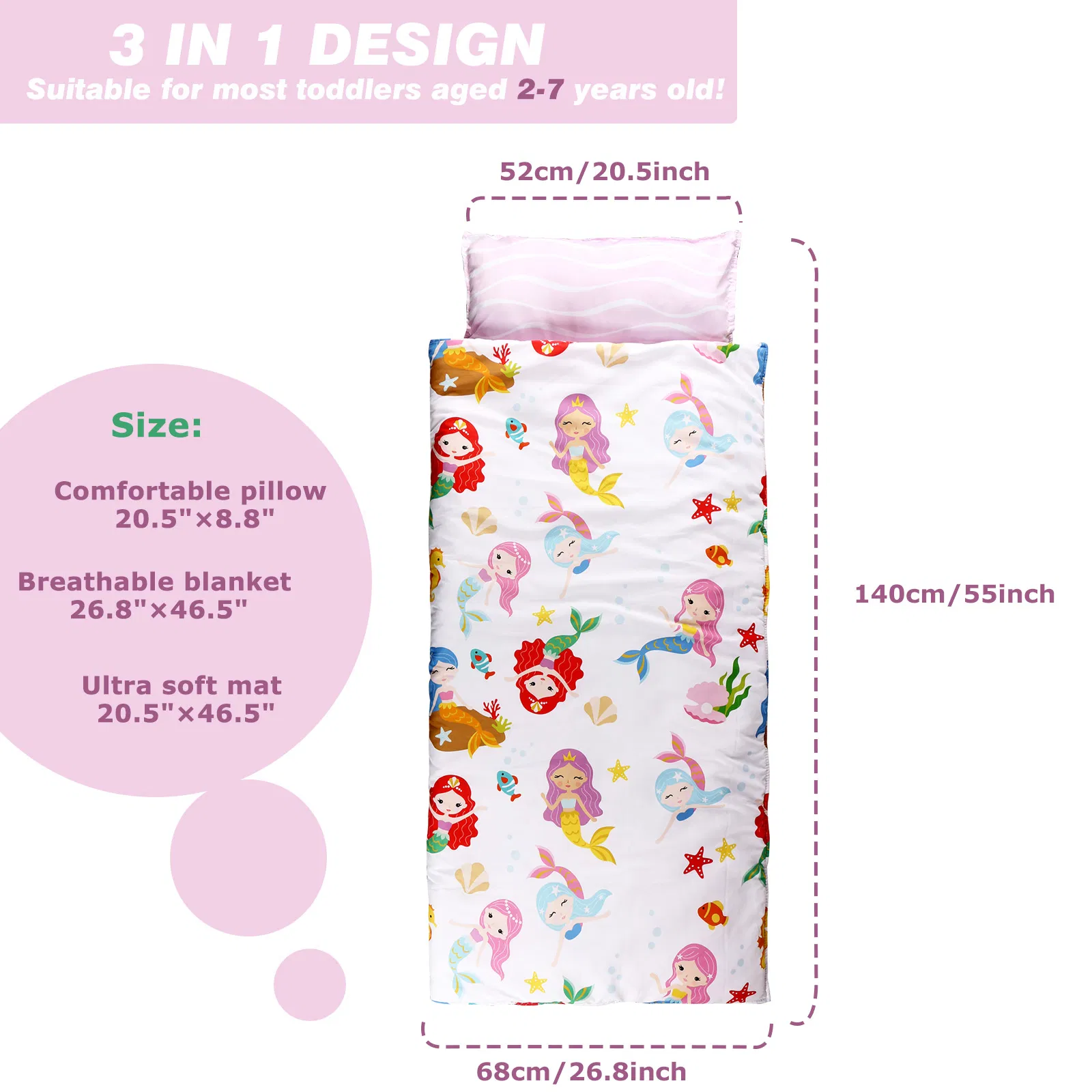 Kids Baby Bedding Sleeping Mat Girl Toddler Nap Mat Portable Sleeping Bag