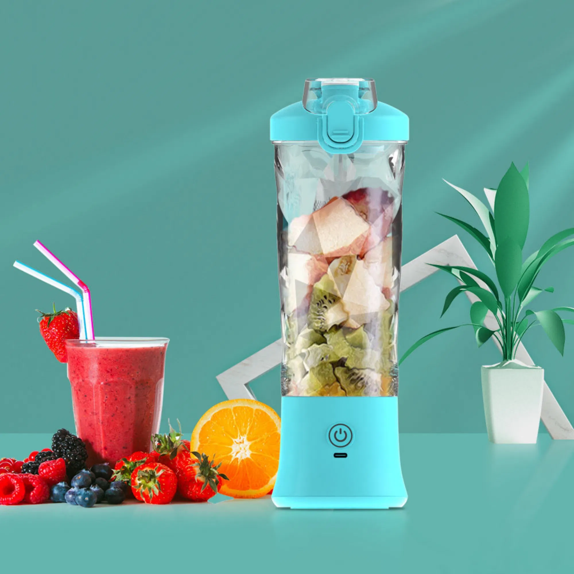 600ml USB Charge Big Power Capacity Electric Portable Juicer Blender Mixer