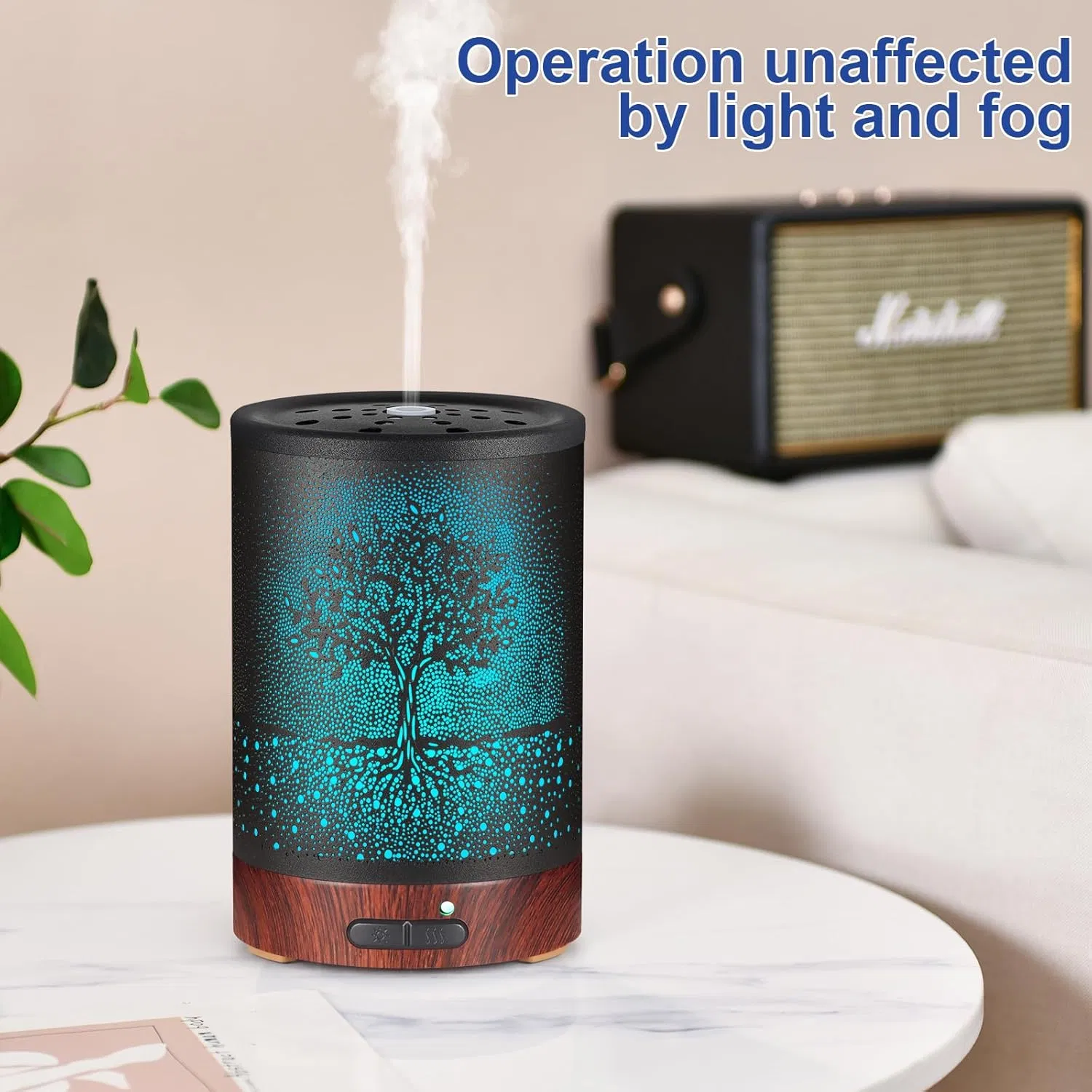 Essential Oil Diffuser Aromatherapy Diffuser With7 Colors Light and Auto-off for Women Metal Cool Mist Humidifier for Home and Office (Tree)
