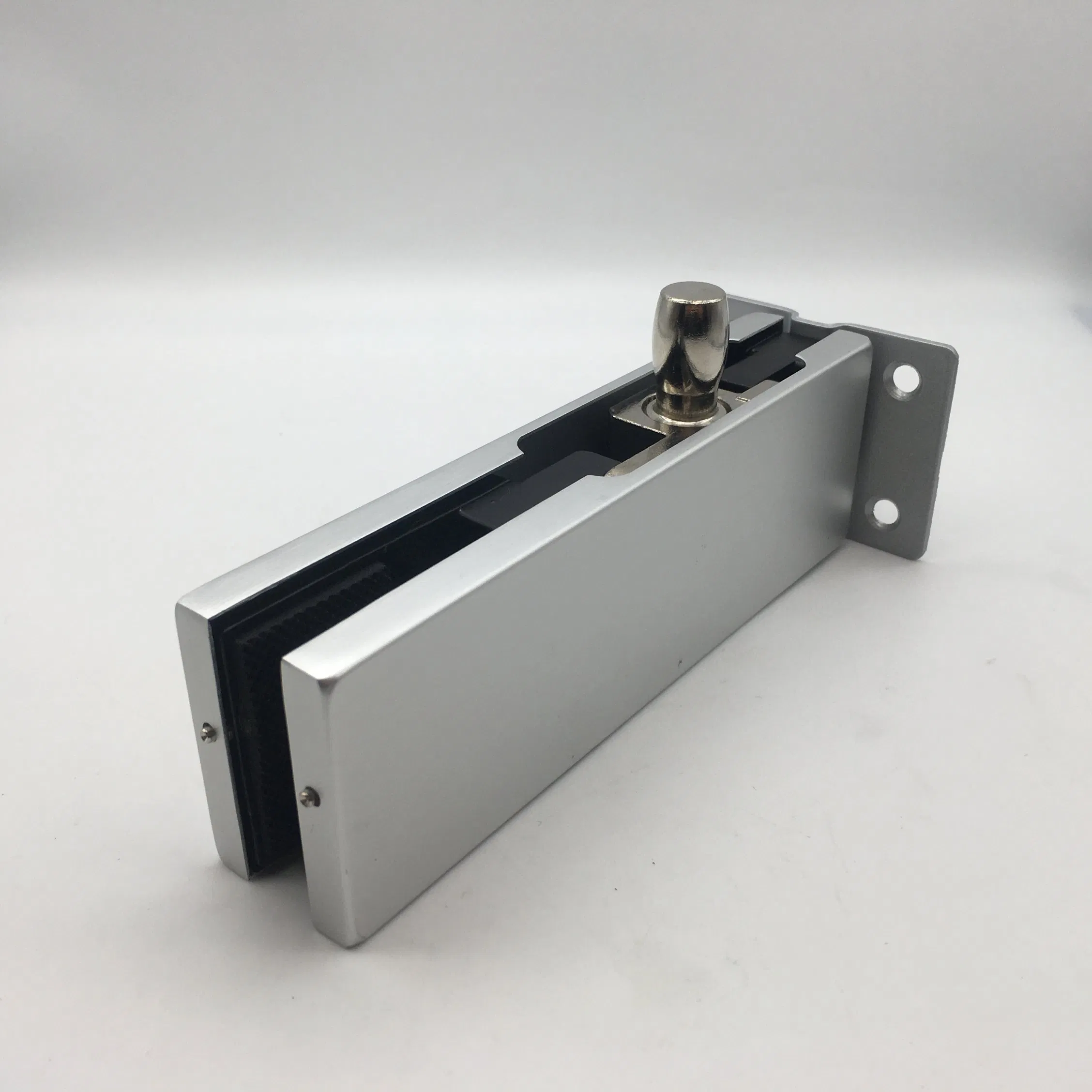 Silver Aluminum Over Panel Pivot Patch Fittings Wall Mounted Glass Patch Fittings