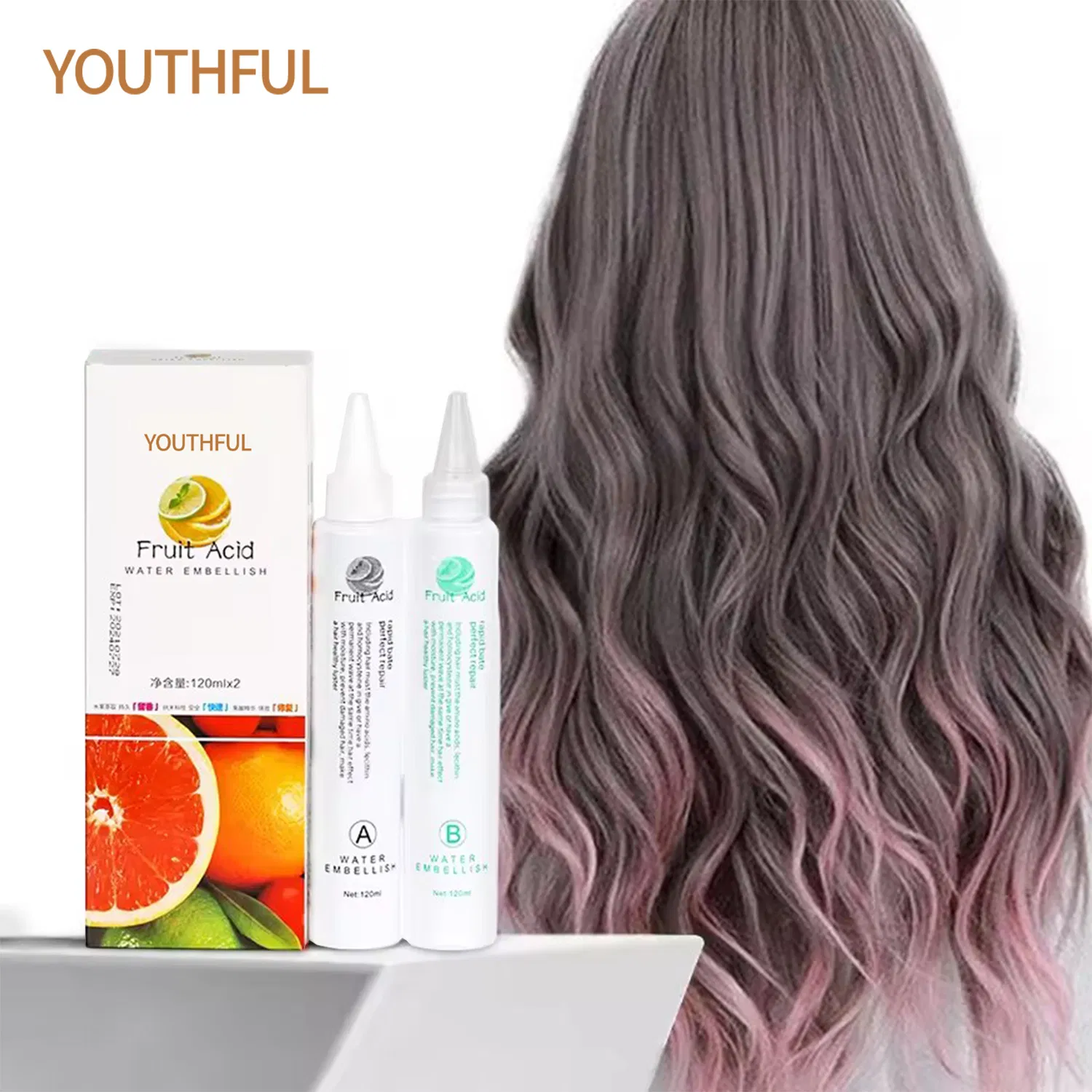 Free Sample Curl Hair Perm Cream for Black Woman Agent Fruity Acid