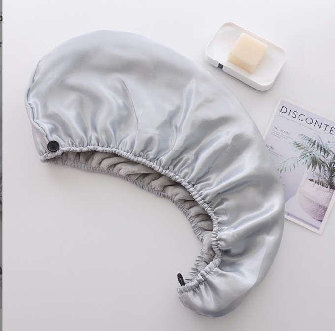 Grey Color Microfiber Shower Cap