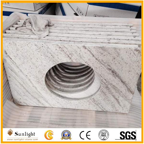 Custom River/Kashmir White Granite Vanity Top for Bathroom