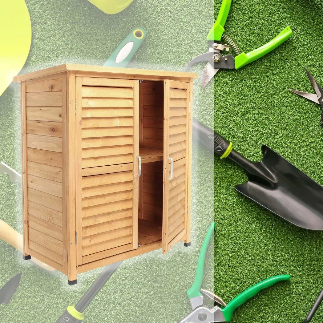 Low Garden Storage Cabinet Box with 2 Doors 870*465*916 mm