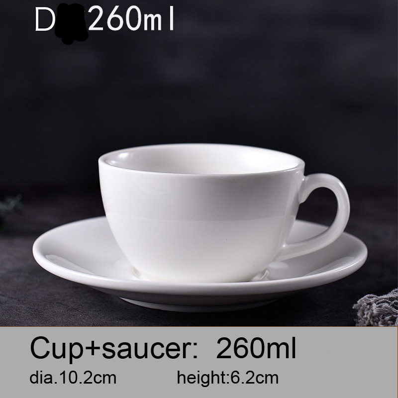 260ml Logo Design Ceramic Coffee Cup Set with Handle