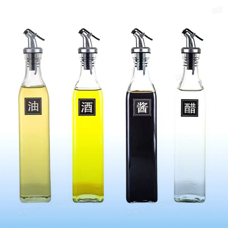 Food Soy Sauce Food Soy Sauce Fish Glass Bottles Cruet Cooking Oil and Vinegar Oil Dispenser Stai Stainless Pourer Spout