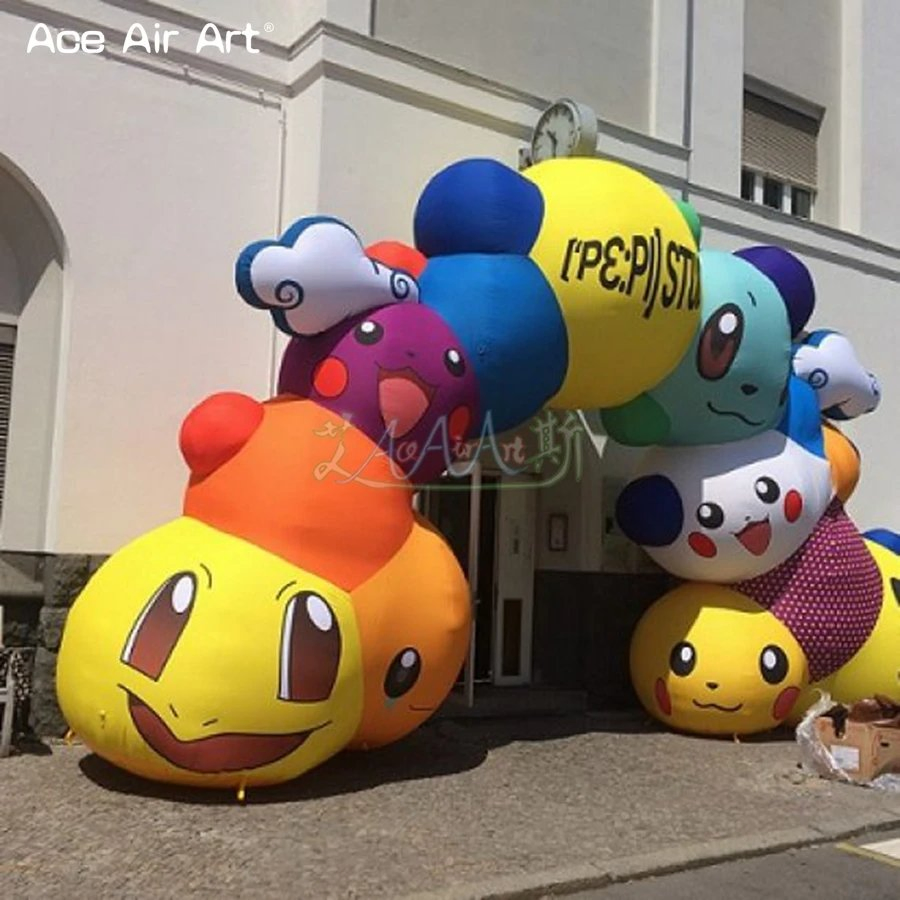 Outdoor Cat Arch Inflatable Archway Cartoon Model Welcome Entrance Gate for Party or Education