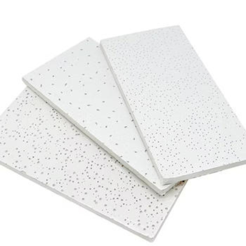 Acoustic PVC Laminated Mineral Fiber Gypsum Ceiling Tile for Commercial Drop Suspended Grid