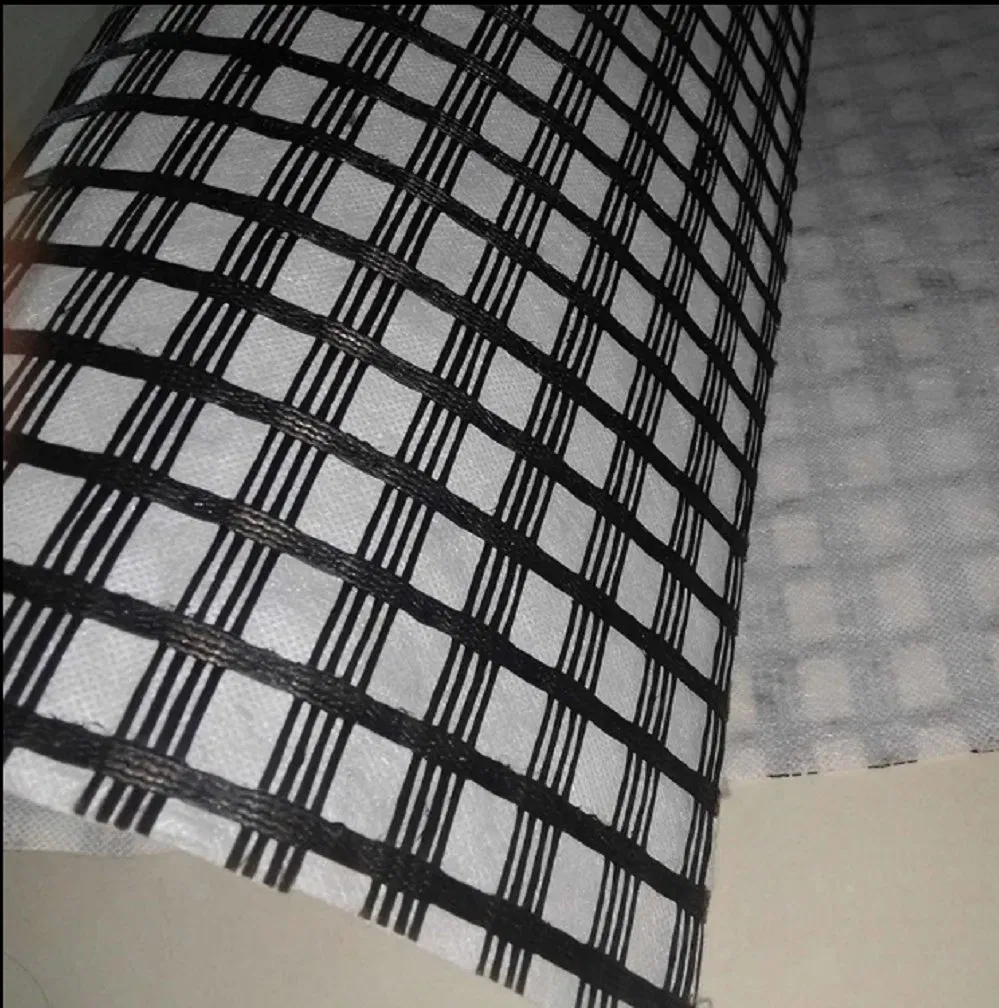 Composite Plastic Geogrid Fiberglass Grid PP Biaxial Geogrid Compound with Nonwoven Geotextile for Roadbed Geogrids