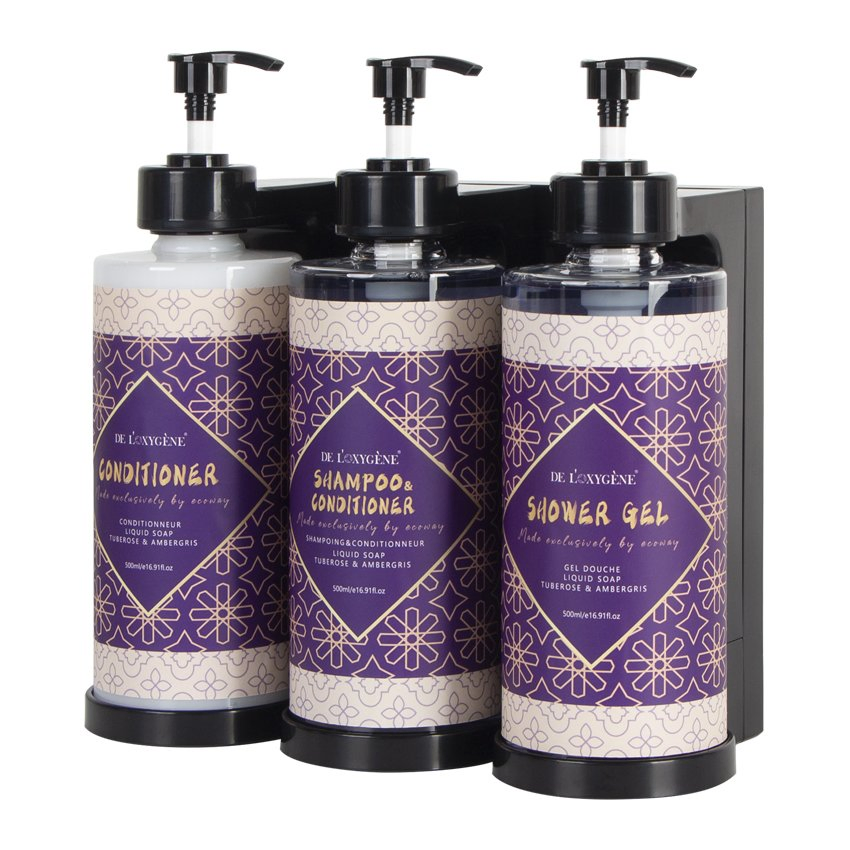 Custom Hotel Shampoo and Conditioner Double Triple Bottle Dispenser Holder