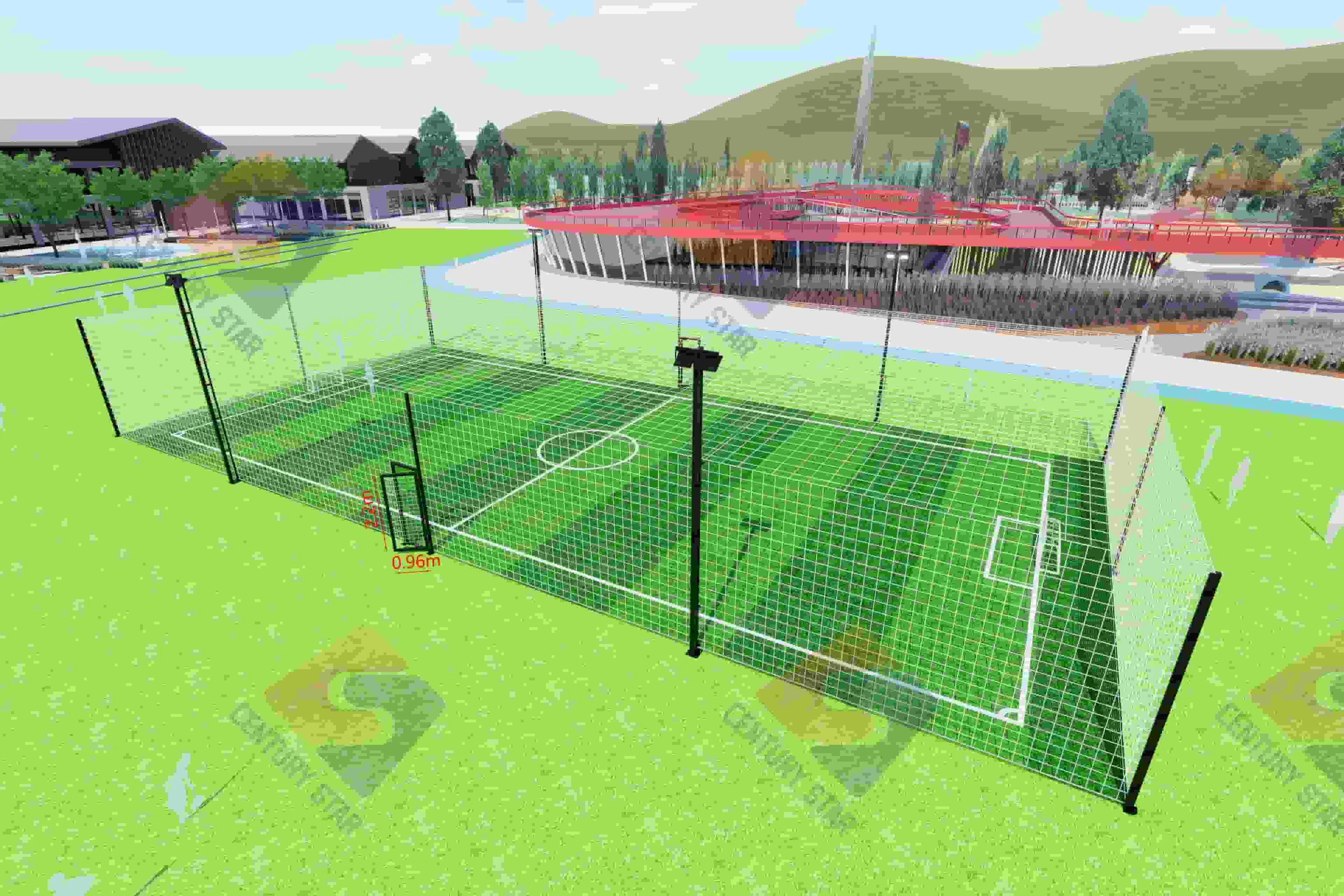 Outdoor Soccer Field Fence Sale Chainlink Wire Mesh Sports Field Fence Manufacturer Supply Basketball Court Fence