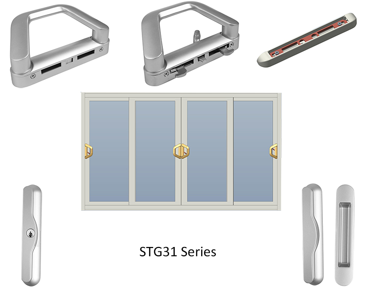 Triangle Shape Aluminum Sliding Door Handle Lock