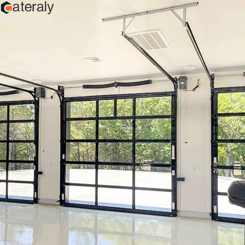 Modern Garage Door with Premium Design for Villas Automatic Door Contemporary Aluminum & Clear Factory Wholesale Glass Garage Door Electric Garage Doors
