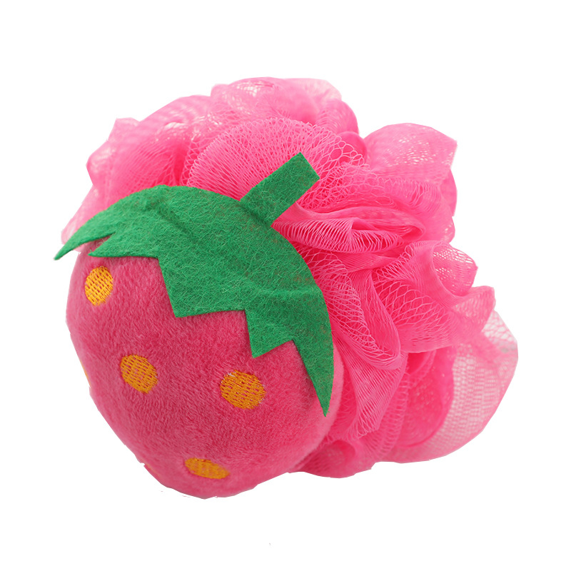 Cute Fruit Bath Shower Sponge Loofahs Mesh Pouf Shower Ball Colorful