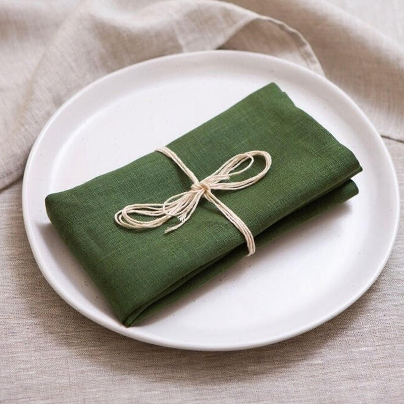 New Release Pure Linen Household Square Napkins High-End Tea Towel