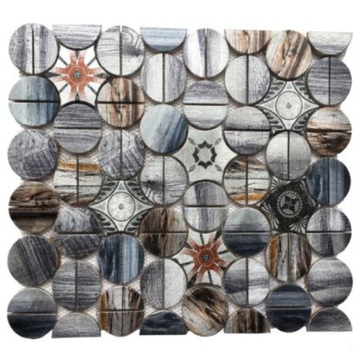 Modern Circle-Shaped Aluminum Mosaic Tiles for Stylish Interiors