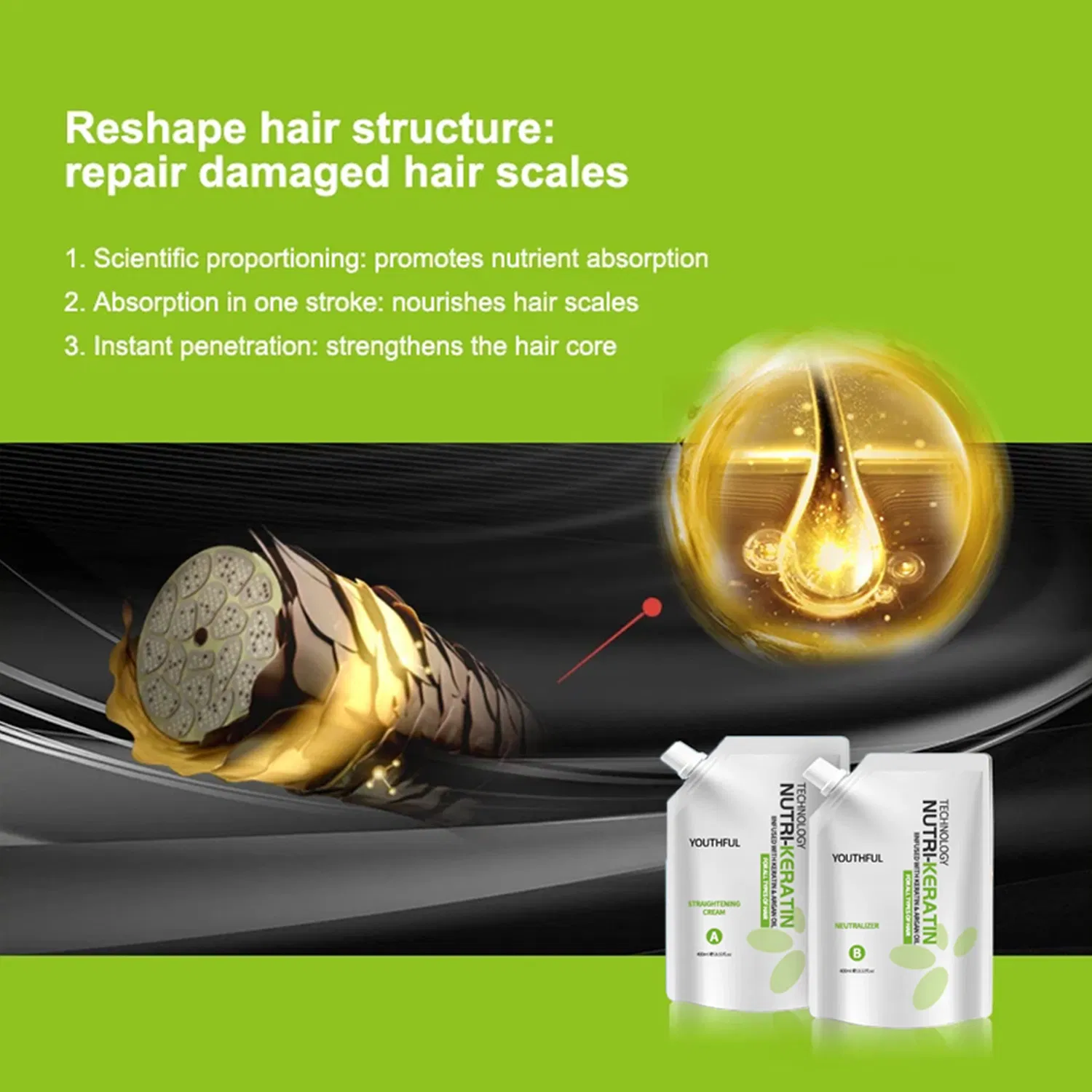 Professional Herbal Keratin Hair Treatment Long Lasting Hair Straightening Cream