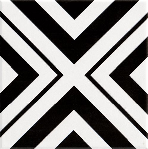 Black and White Borhemia Style Glazed Porcelain Tile20*20cm