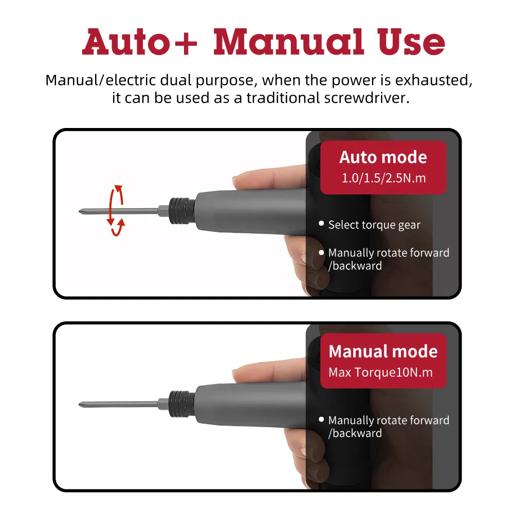 Kcs661 T Type Lithium Screwdriver with LED Light Type-C USB Torque Setting Speed Adjustable