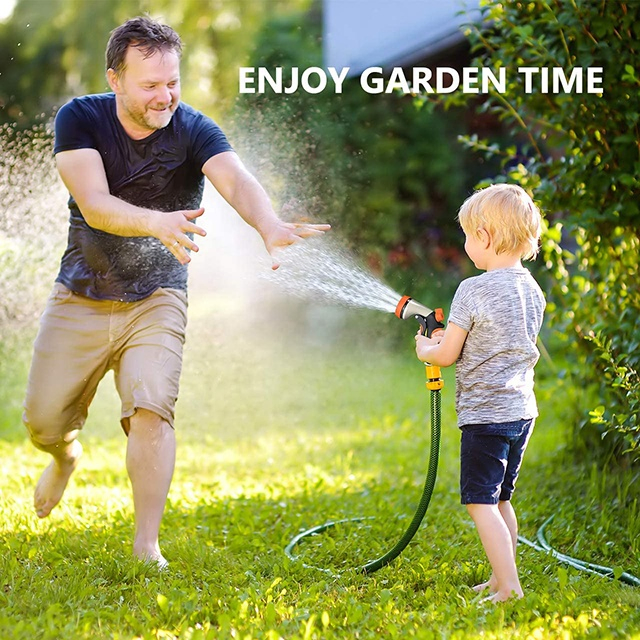 Garden Hose Trigger Gun, 8 Pattern Heavy Duty Metal Garden Hose Nozzle Sprayer