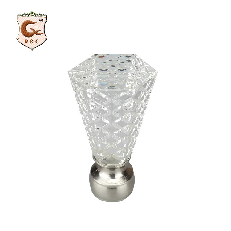 Manufacture Fashion Crystal Curtain Rod Finials for Curtain Rod