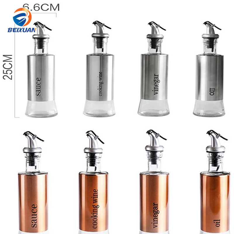300ml Kitchen Oil Bottle Stainless Steel Leakproof Olive Oil Bottle