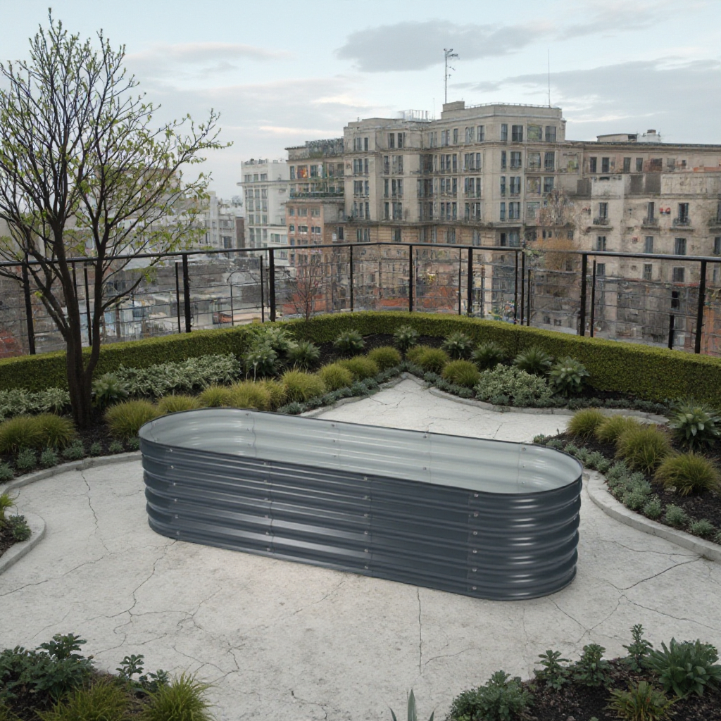 Грядка садовая приподнятая оцинкованная набор горшков металлических