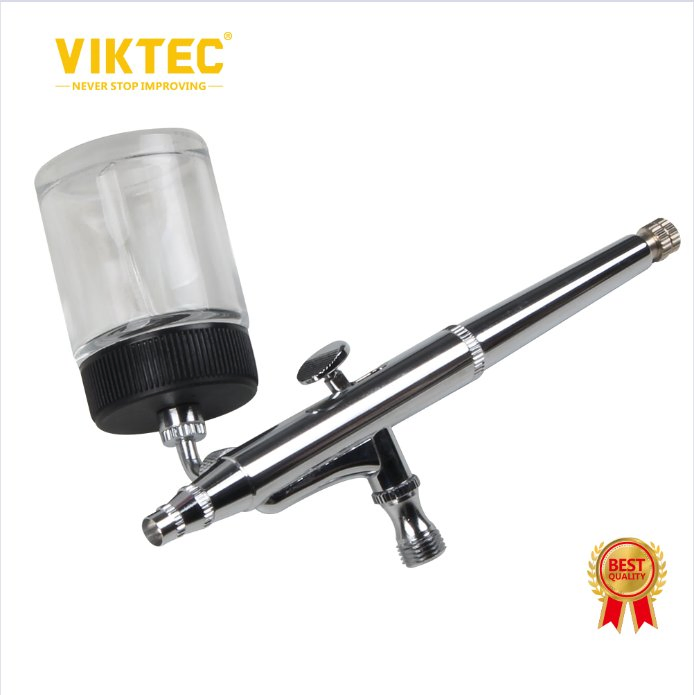 Viktec 9PC 7cc Spray Gun Kit Trigger Spray Gun Dual-Action Airbrush for Art, Craft, Model Paint, Cake Decorating, Tattoos with Cleaning Bottle