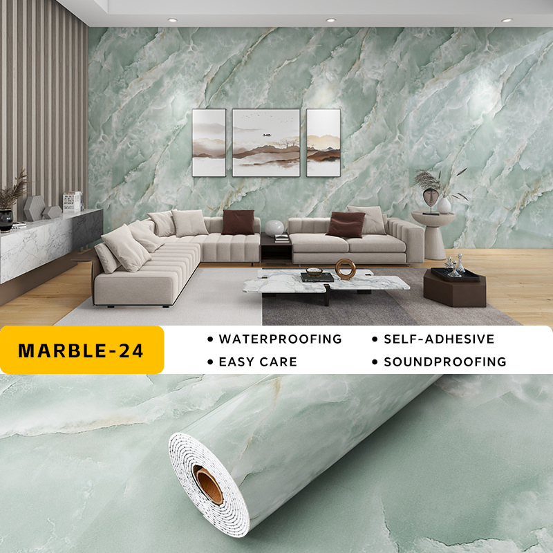 Trendy Chinese Style Self-Adhesive Marble Design Waterproof PVC Wallpaper for Stylish Home Interiors