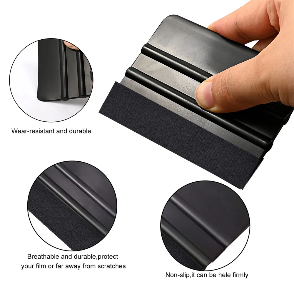 Custom Car Vinyl Wrapping Tool Set - Plastic Squeegee with Felt Edge