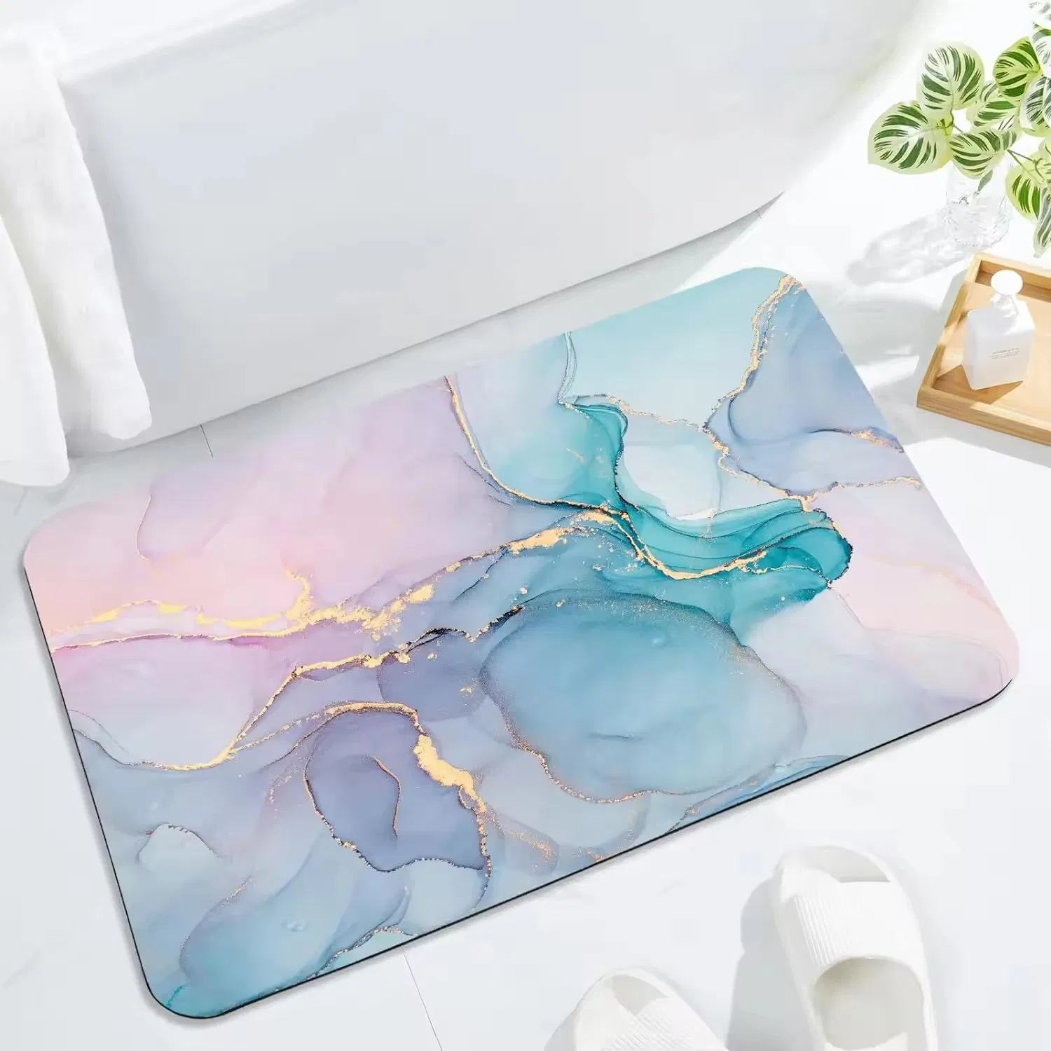 Custom Logo Quick Dry Foldable Bath Mat for Earth-Friendly Bathrooms