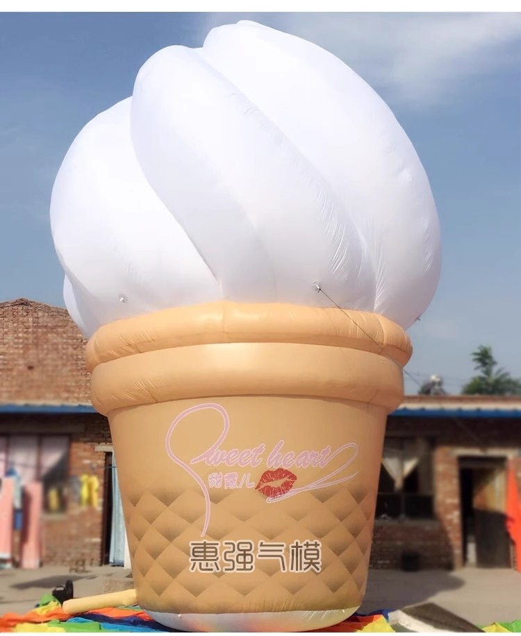 Boyi Advertising Inflatable Ice Cream Cones Model Blow up Food Ice Cream