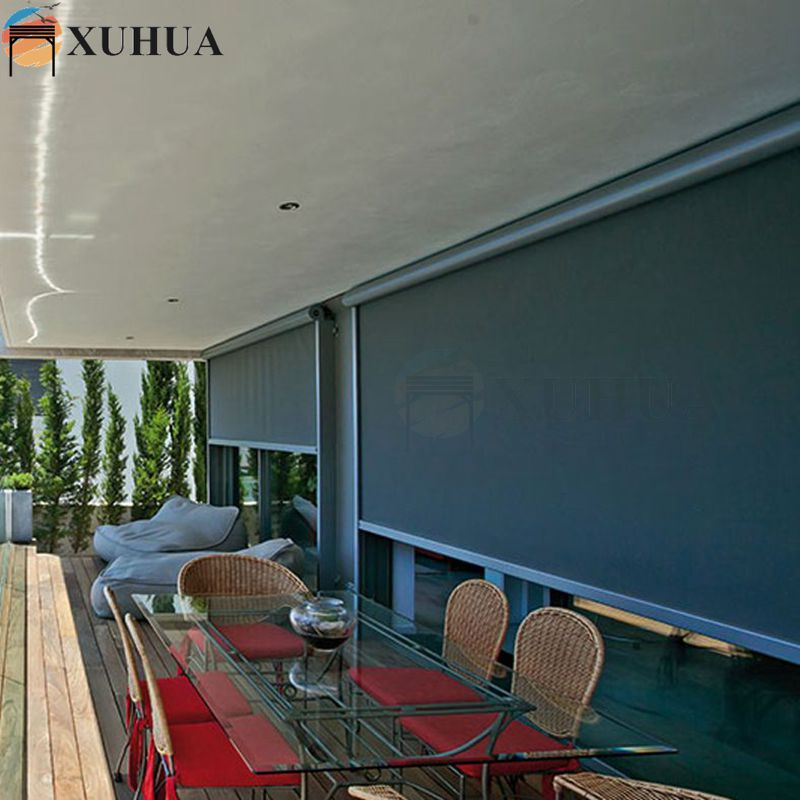 Xuhua Motorized Waterproof Outdoor Zipper Curtain Zip Screen Shades Shutters Roller Blind