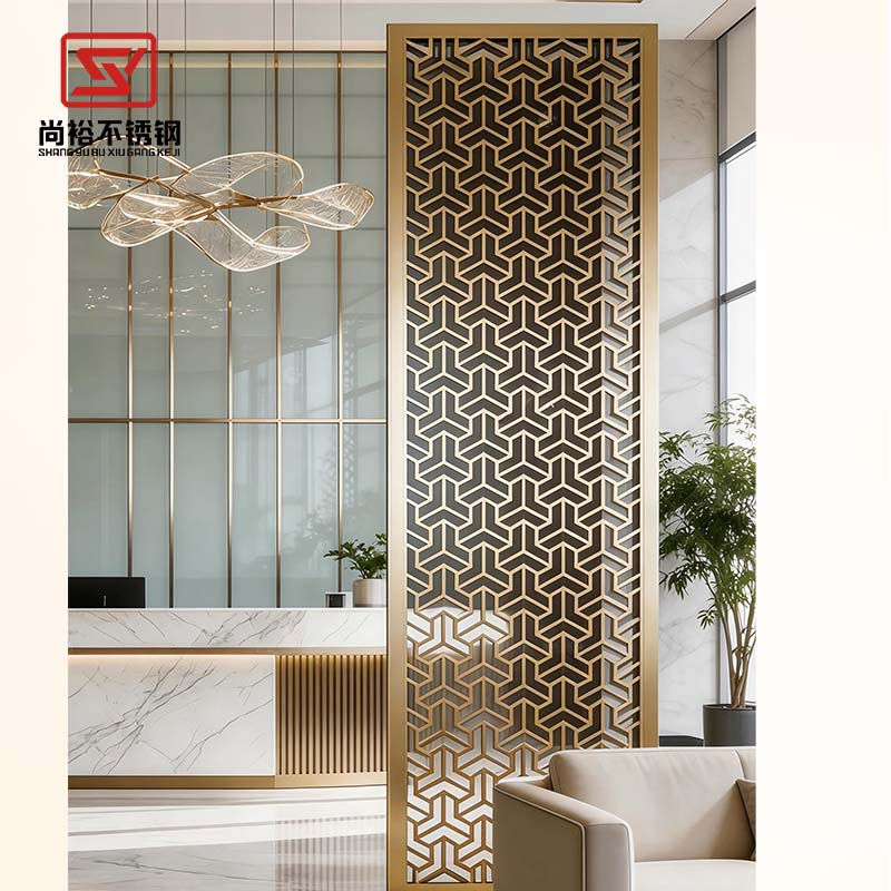 Metal Privacy Screen Fence Decorative Panel Wall Art Outdoor or Indoor Stainless Steel Screen Partition