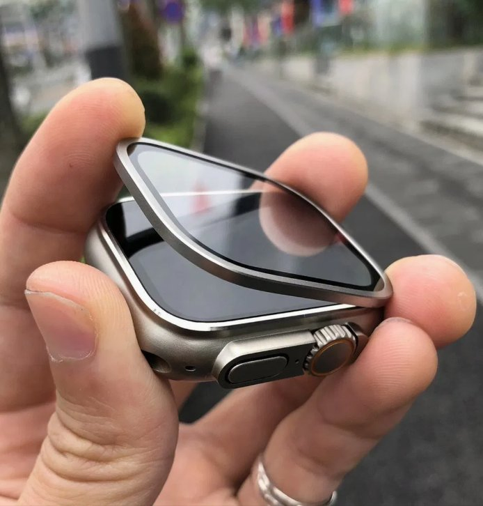 Защитное стекло для Apple Watch Ultra 49mm с металлическим бампером