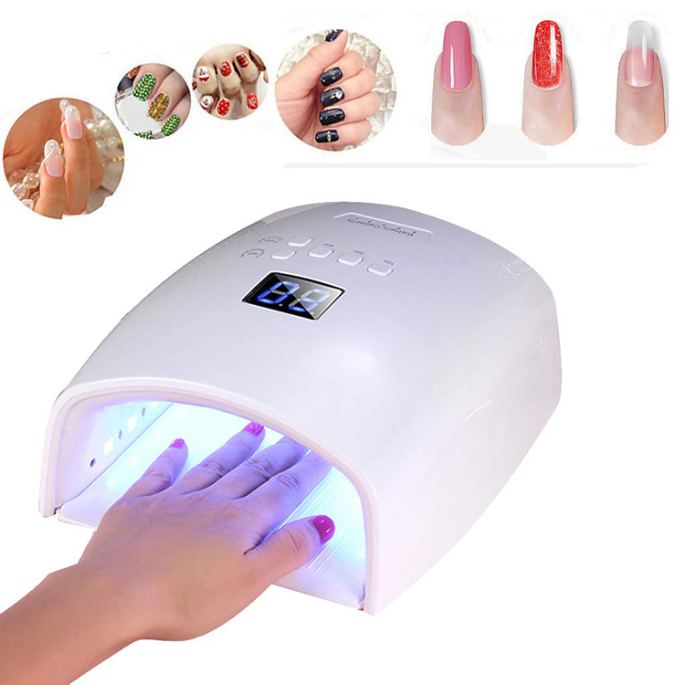 Auto on/off Home and Outdoor Use Rechargeable Battery LED UV Nail Light 48W Nail Lamp